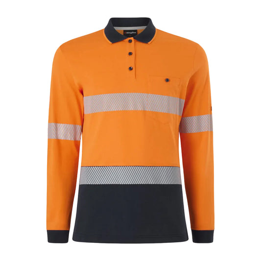 King Gee Women's Originals Hi-Vis Spliced Taped Cotton Polo (K44248)