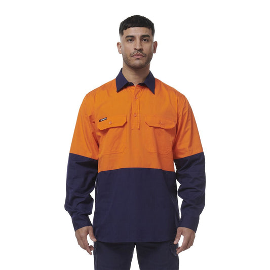 King Gee Workcool Vented Closed Front Spliced Shirt (K54011)