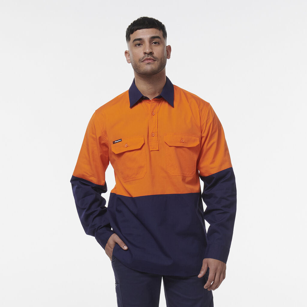King Gee Workcool Vented Closed Front Spliced Shirt (K54011)