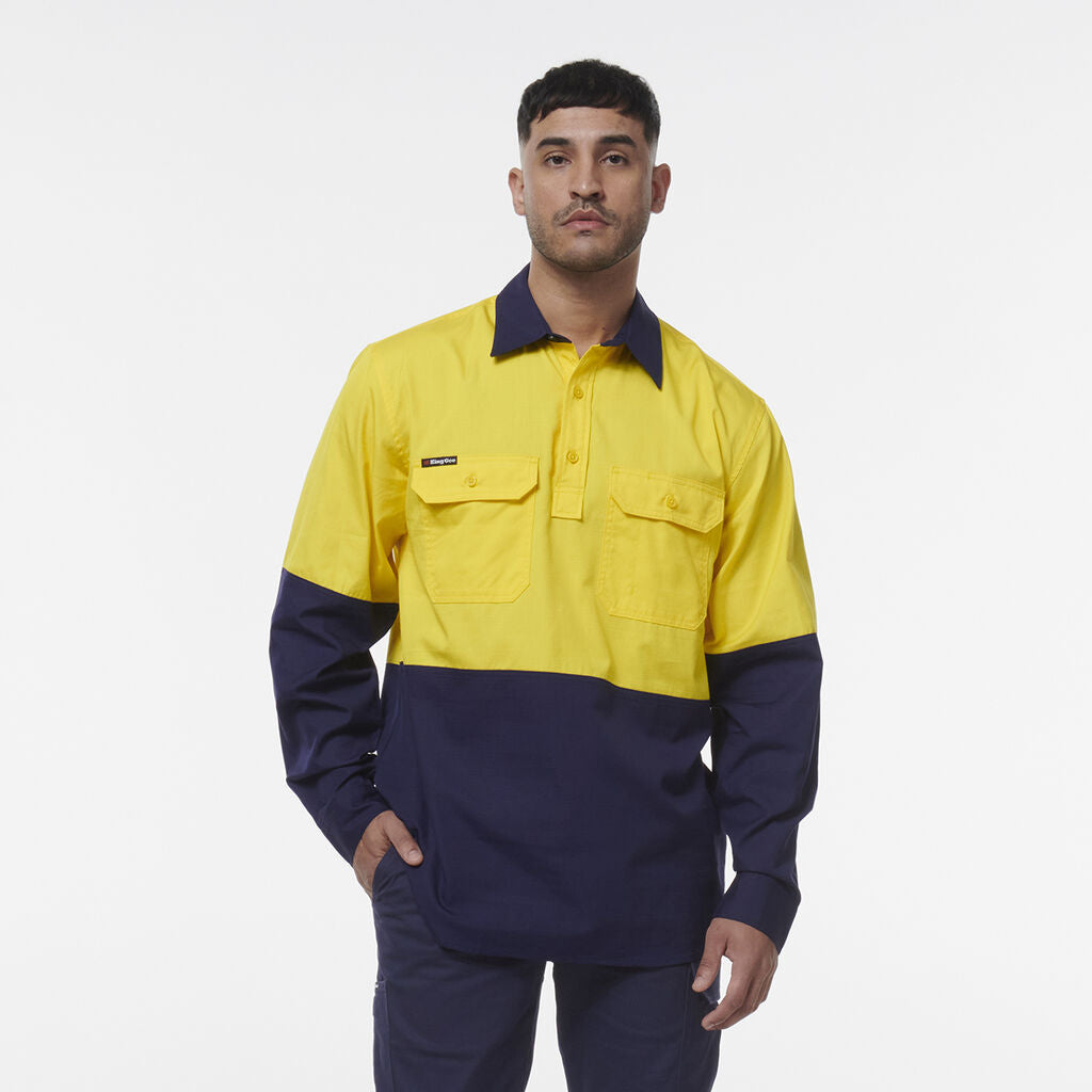 King Gee Workcool Vented Closed Front Spliced Shirt (K54011)