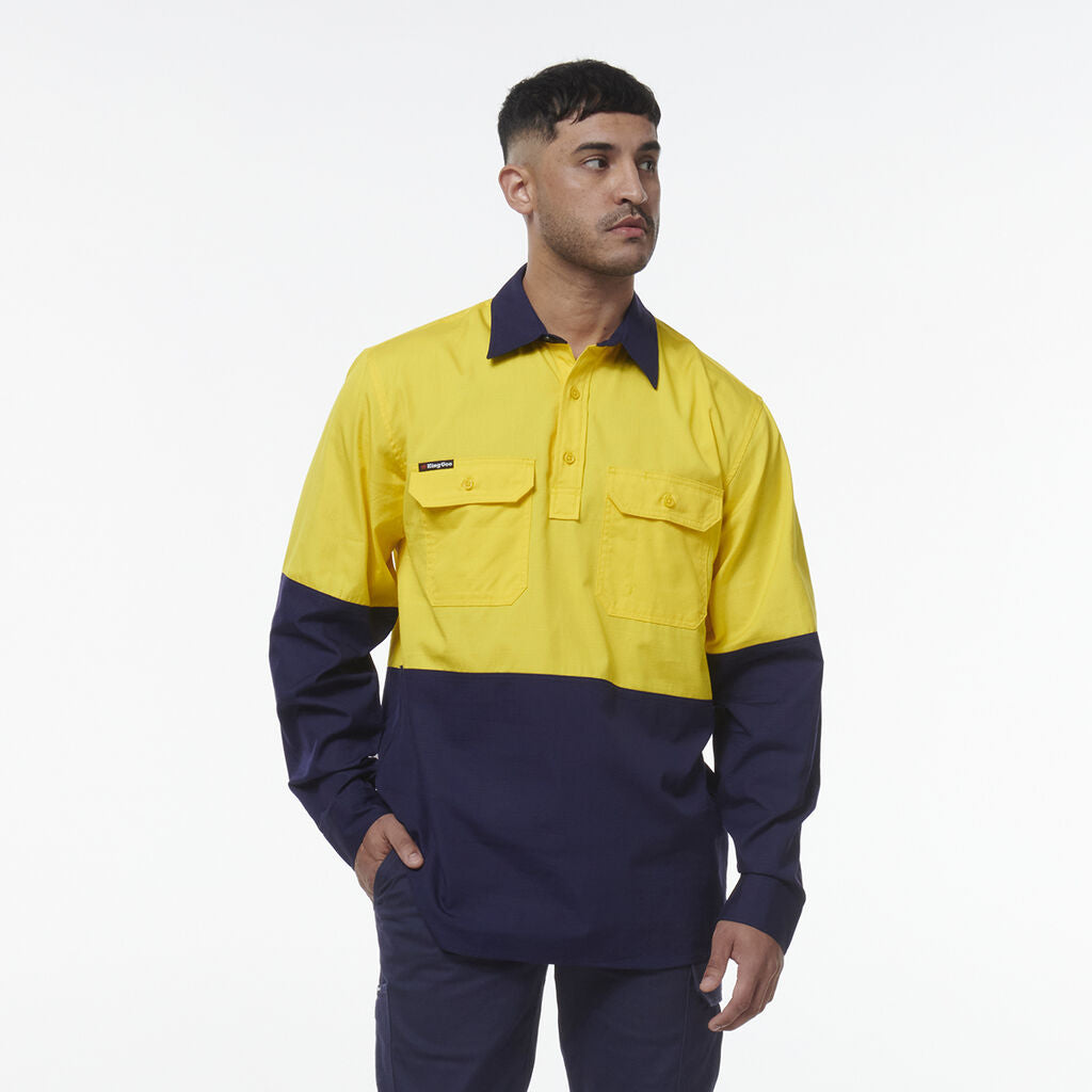 King Gee Workcool Vented Closed Front Spliced Shirt (K54011)