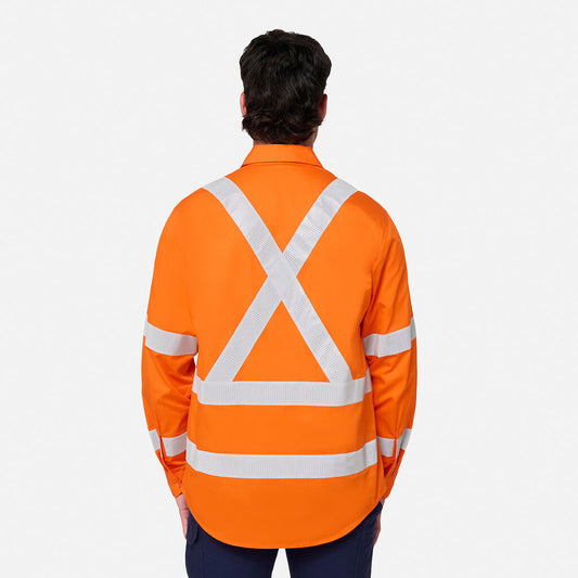 King Gee Originals NSW Rail Hi-Vis Vented Taped Long Sleeve Shirt (K54044)
