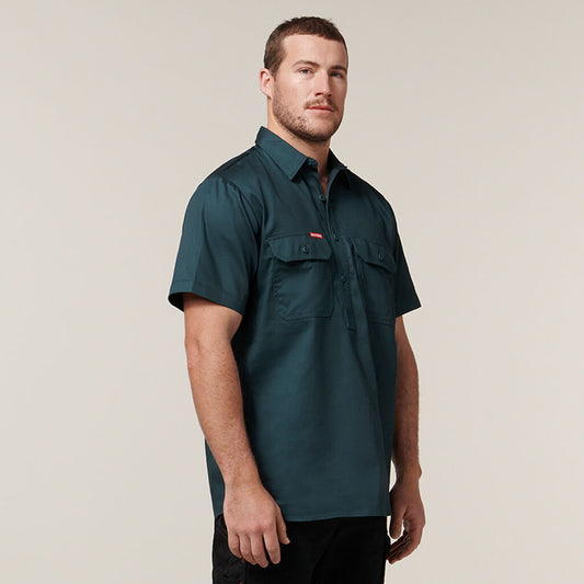 Hard Yakka Short Sleeve Closed Front Cotton Drill Work Shirt (Y07540)