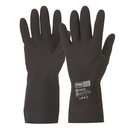 Pro Choice Prochem Black 30Cm Neoprene Gloves  Pair of 12 (NEOG)