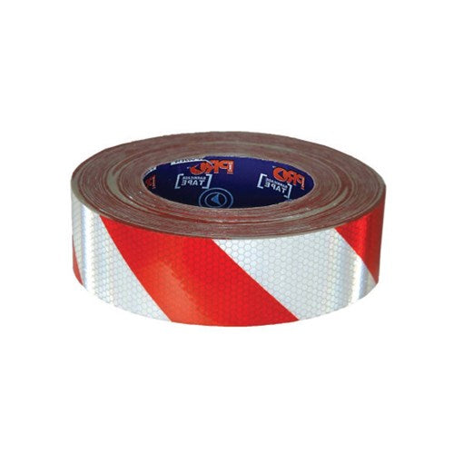 Pro Choice Hazard Tape Red & White Self Adhesive Reflective Each of 1 (RW5050-R)