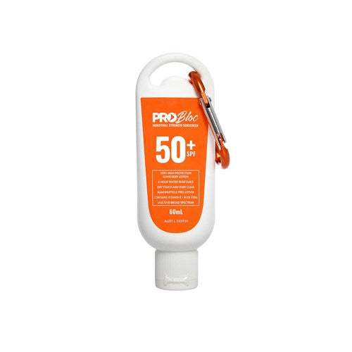 Pro Choice Pro-Bloc 50+ Sunscreen With Carabiner Clip Each of 12 (SS60C-50)