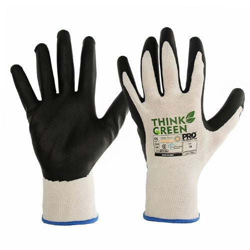 Pro Choice Think Green Recycled Liner With Black Nitrile Foam Dip Pair of 12 (TGBN)