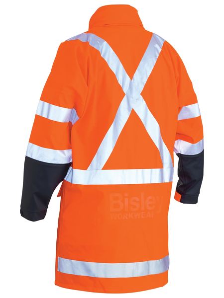 Bisley TTMC-W 3M X Taped Two Tone Hi Vis  Stretch PU Rain Coat-(BJ6955XT)