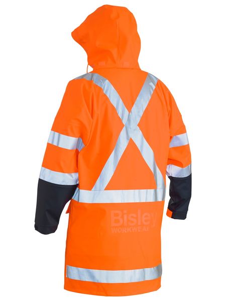 Bisley TTMC-W 3M X Taped Two Tone Hi Vis  Stretch PU Rain Coat-(BJ6955XT)