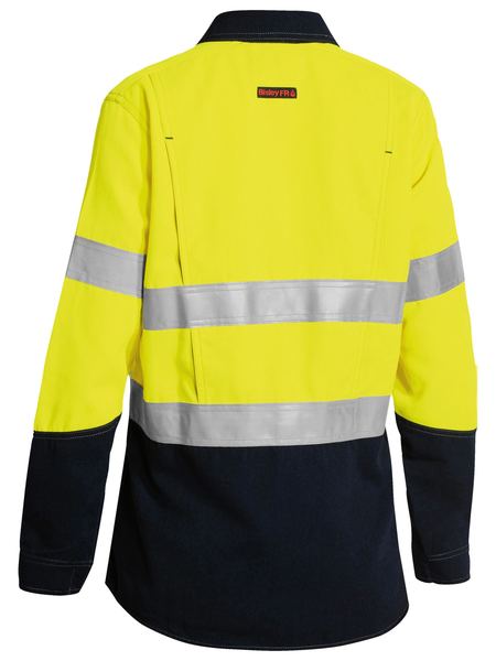 Bisley Tencate Tecasafe Plus Women's Taped Two Tone Hi Vis FR Vented Long Sleeve Shirt-(BL8082T)