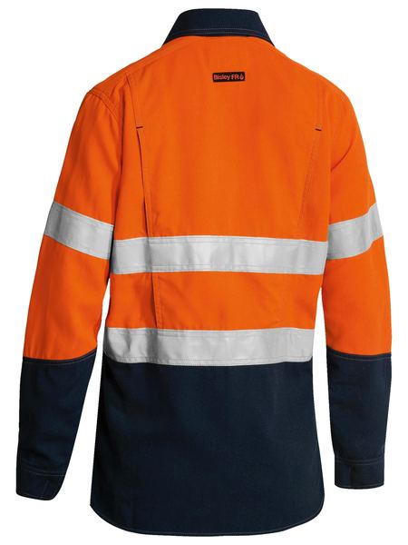 Bisley Tencate Tecasafe Plus Women's Taped Two Tone Hi Vis FR Vented Long Sleeve Shirt-(BL8082T)