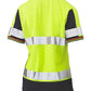 Bisley Womens Short Sleeve Taped Two Tone Hi Vis V-neck Polo (BKL1225T)