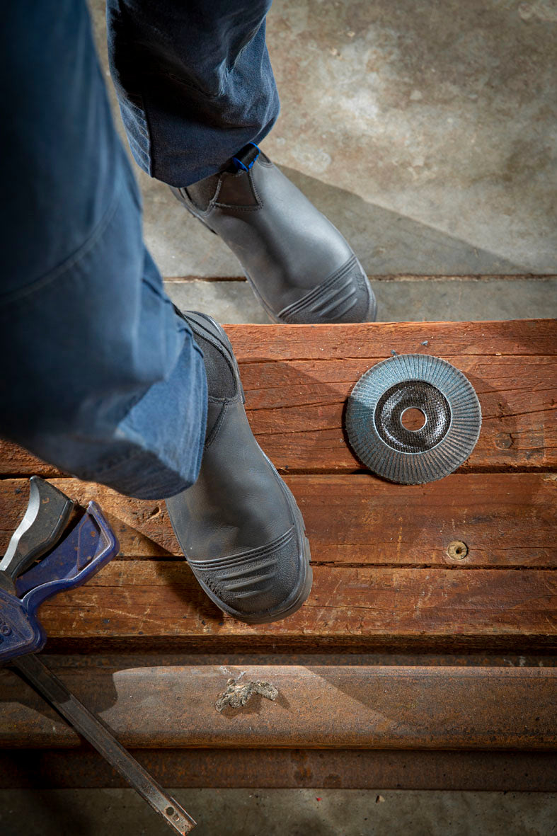 Boot Scuff Protector Steel Blue Hobart Scuff Safety Boot (312601) – Indigo Workwear