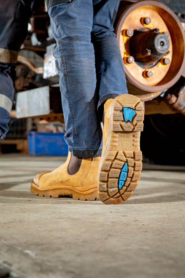 Boot Scuff Protector Steel Blue Hobart Scuff Safety Boot (312601) – Indigo Workwear