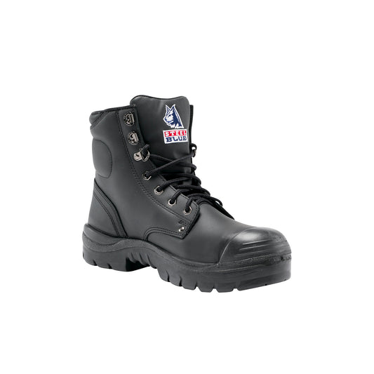 Steel Blue Argyle Lace-Up Safety Boot with Bump Cap (332102)