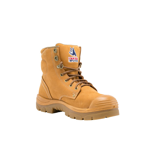 Steel Blue Argyle Lace-Up Safety Boot with Bump Cap (332102)