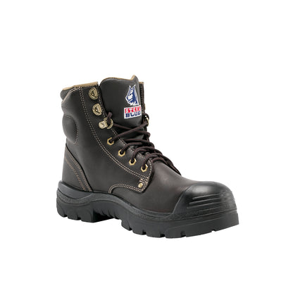 Steel Blue Argyle Lace-Up Safety Boot with Bump Cap (332102)