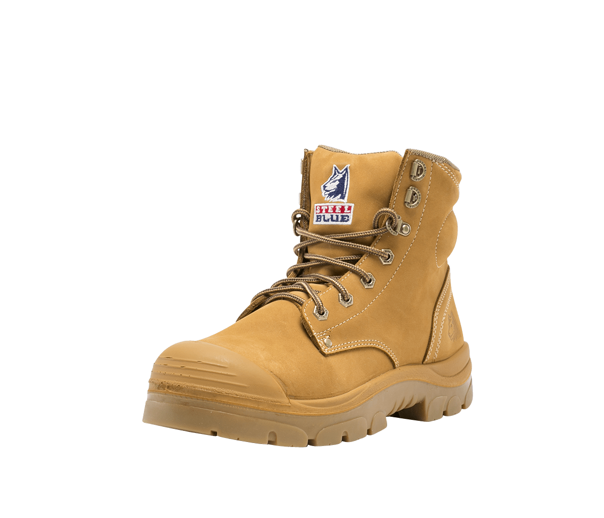 Steel Blue Argyle Lace Up Boot with Zip and Bump Cap - Wheat (332152)