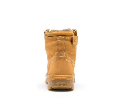Steel Blue Argyle Lace Up Boot with Zip and Bump Cap - Wheat (332152)