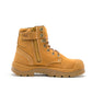 Steel Blue Argyle Lace Up Boot with Zip and Bump Cap - Wheat (332152)