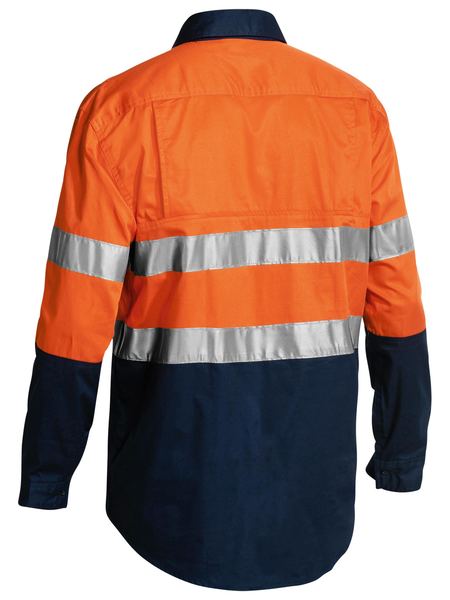 Bisley Taped Hi Vis Closed Front Cool Lightweight Shirt Long Sleeve  (BSC6896)