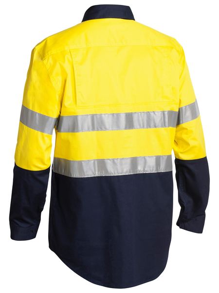 Bisley Taped Hi Vis Closed Front Cool Lightweight Shirt Long Sleeve  (BSC6896)