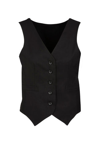 Biz Corporates Womens Cool Stretch Peaked Vest with Knitted Back (50111)