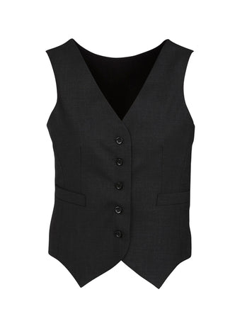 Biz Corporates Womens Comfort Wool Stretch Peaked Vest with Knitted Back(54011)