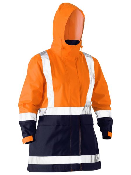 Bisley Women's Taped Hi Vis Recycled Rain Shell Jacket (BJL6766T)