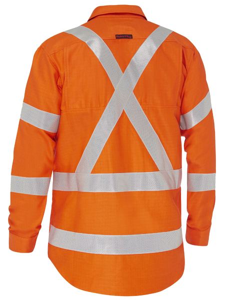 Bisley Apex 185 X Taped Biomotion Hi Vis FR Ripstop Vented Shirt (BS8439XT)