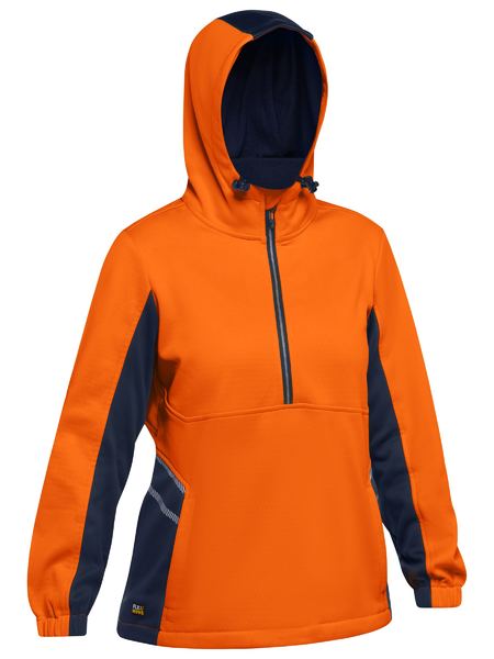 Bisley Women's Hi Vis Liquid Repellent Fleece Hoodie (BKL6571)