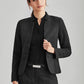 Biz Corporates Womens Comfort Wool Stretch Short Jacket with Reverse Lapel (64013)