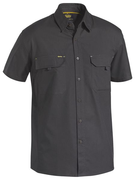 Bisley Mens X Airflow Ripstop Work Shirt Short Sleeve-(BS1414)