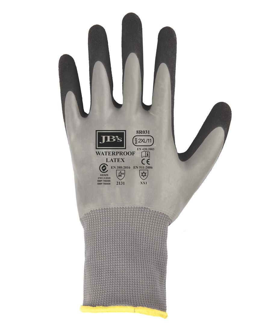JB's Waterproof Double Latex Coated Glove 5 Pack (8R031)