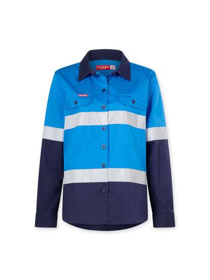 Hard Yakka Women’s Core Long Sleeve Lightweight Spliced Taped Vented Drill Shirt (Y08806)