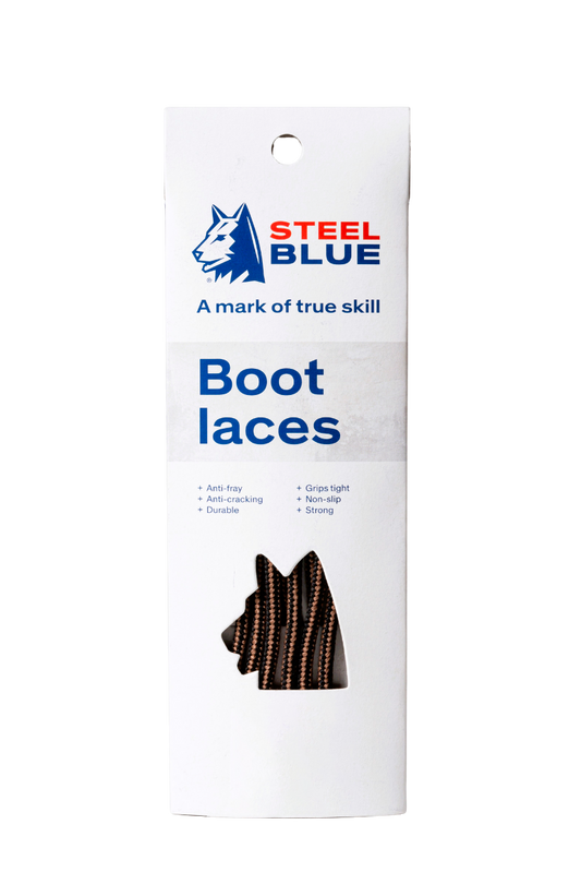 Steel Blue PK 10 Laces Retail Black/Brown