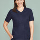 Biz Care Parks Womens Zip Front Crossover Scrub Top (CST240LS)