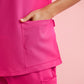 Biz Care Womens Pink V-Neck Scrub Top (CST245LS)