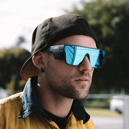Safestyle Primes Matte Black Frame Reflectors Blue Lens (PMBBT100)