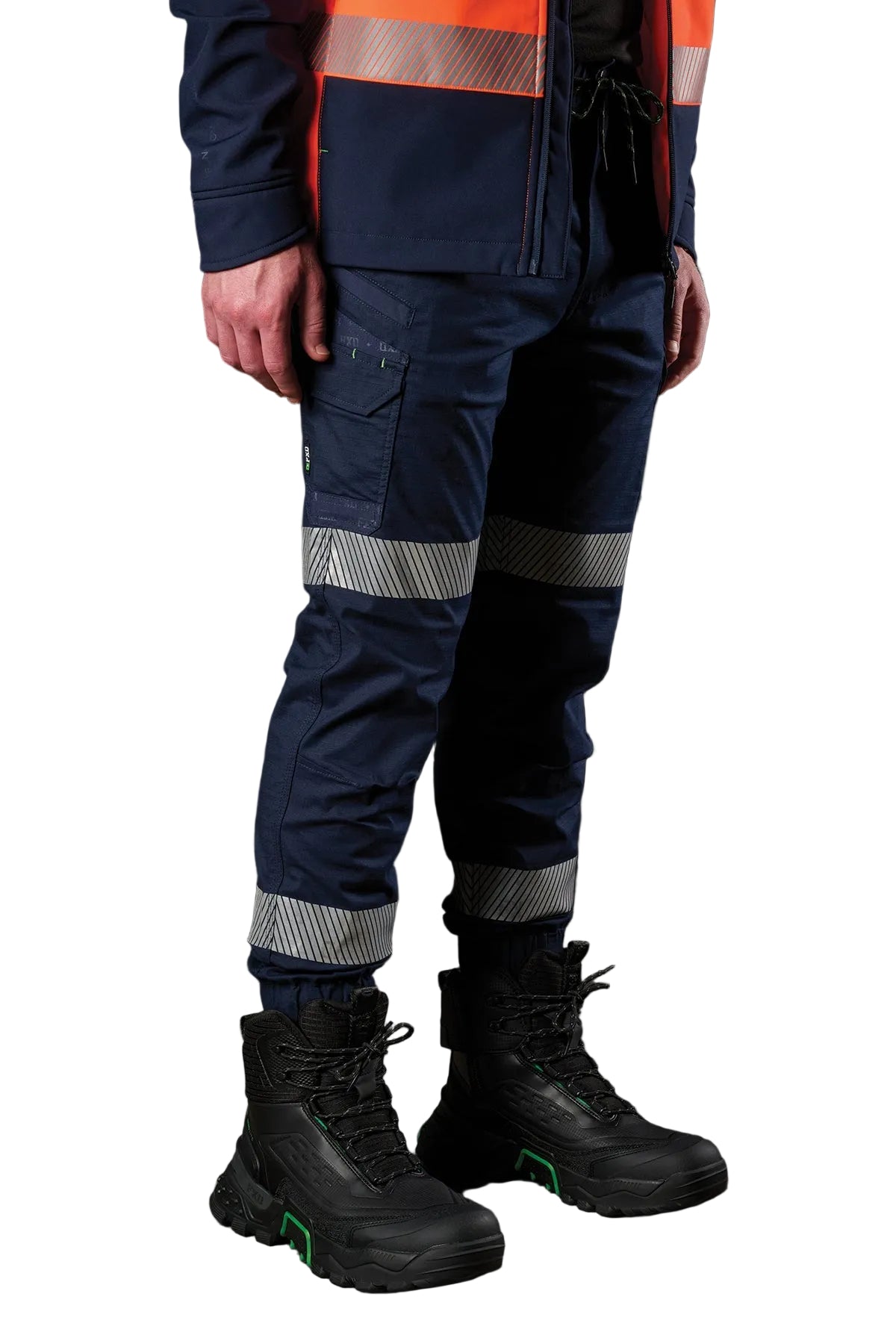 FXD Workwear Reflective Cuffed Elastic Waist Stretch Ripstop Work Pant (WP12CT)