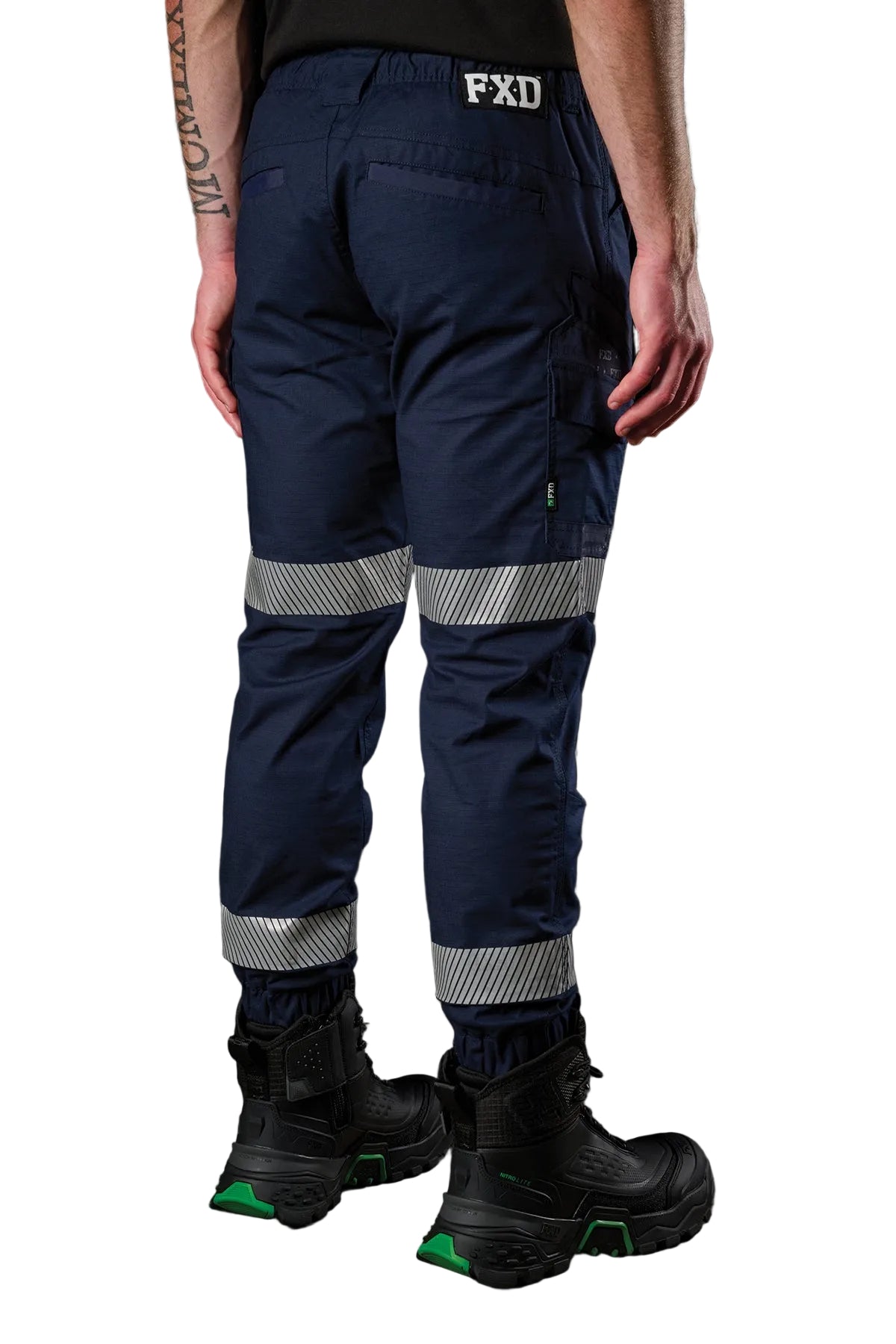 FXD Workwear Reflective Cuffed Elastic Waist Stretch Ripstop Work Pant (WP12CT)