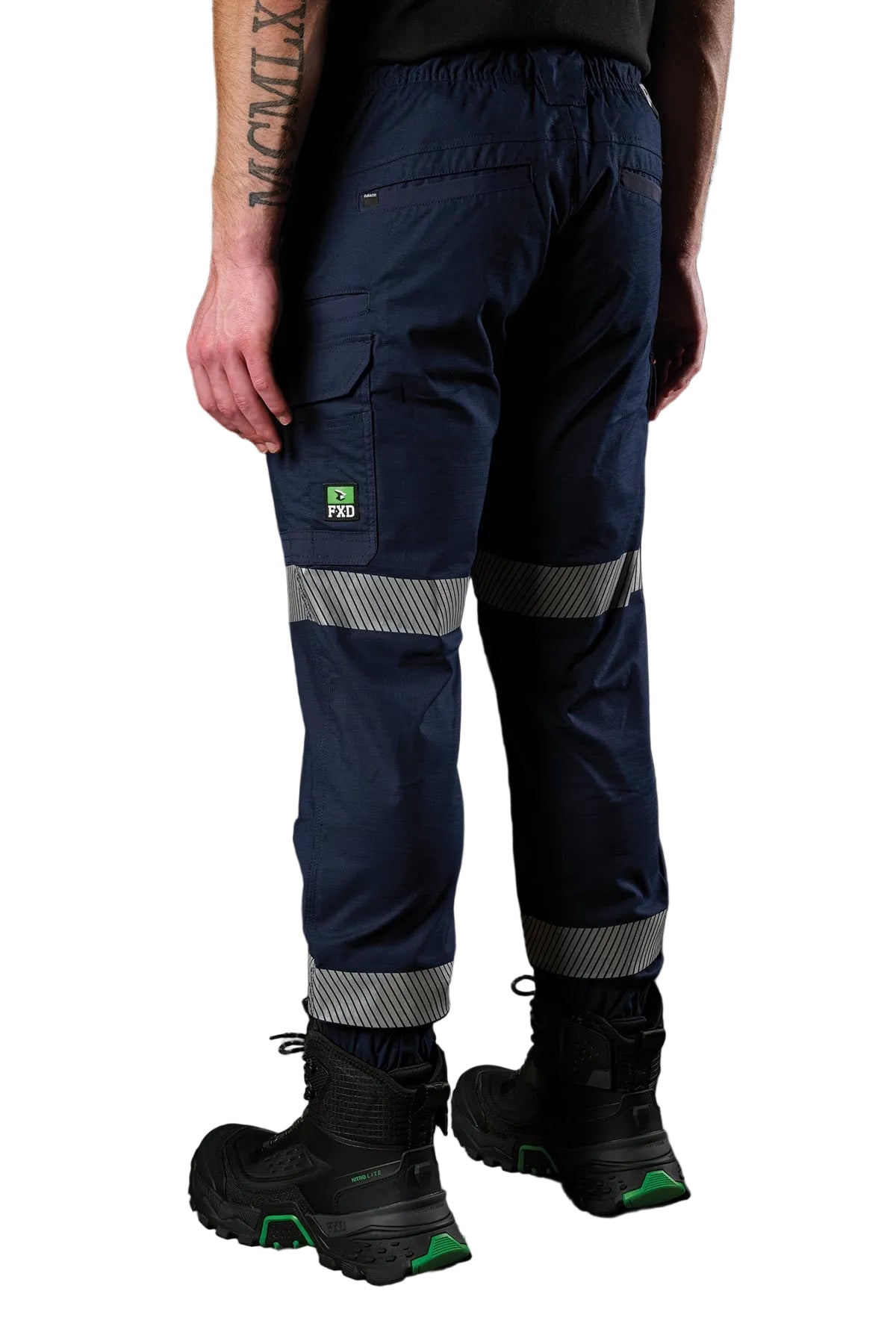 FXD Workwear Reflective Cuffed Elastic Waist Stretch Ripstop Work Pant (WP12CT)