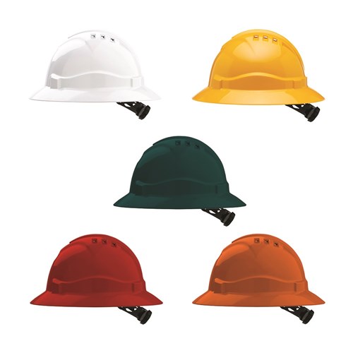 Pro Choice Hard Hat (V6) - Vented, Full Brim, 6 Point Ratchet Harness Each of 1 (HHV6FB)
