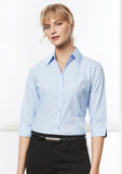 Biz Collection Womens Micro Check 3/4 Sleeve Shirt (LB8200)