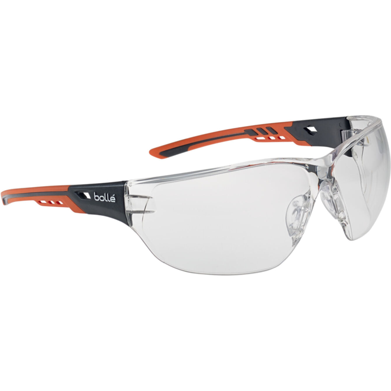 Bolle saftey NESS+ Orange / Black Temples Platinum AS/AF Clear Lens (NESSPPSI)