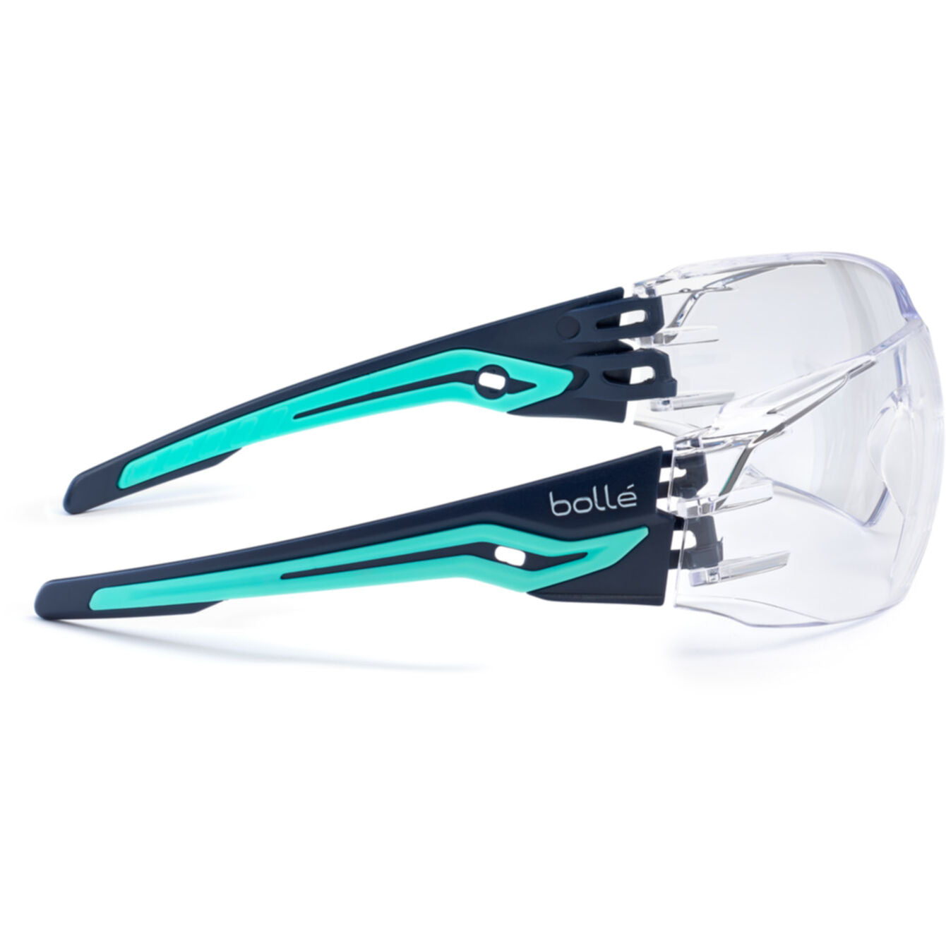 Bolle Safety SILEX Navy / Aqua Temples AS/AF Clear Lens (SILEXPSI)