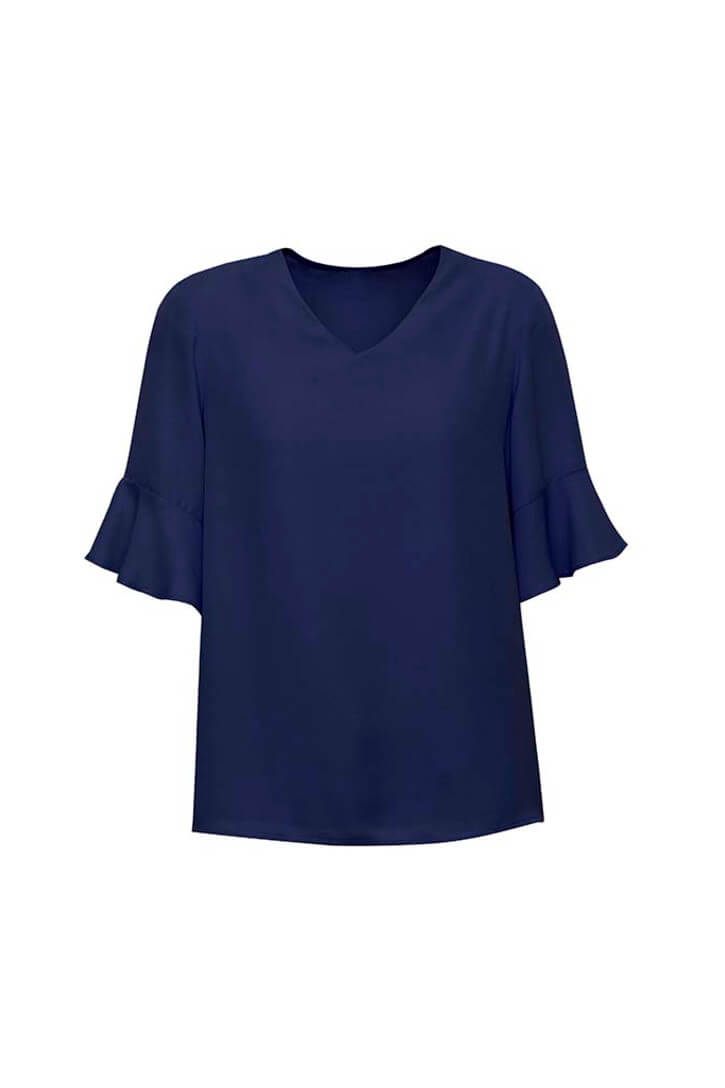 Biz Corporate Womens Aria Fluted Sleeve Blouse (RB966LS)