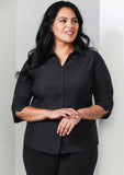 Biz Collection Womens Preston 3/4 Sleeve Shirt (S312LT)
