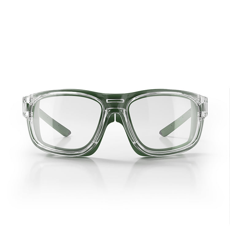 Safestyle Switches Clear/Green Frame Clear Lens Safety Glasses (SPSW1-0002)