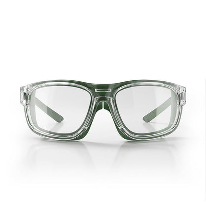 Safestyle Switches Clear/Green Frame Clear Lens Safety Glasses (SPSW1-0002)
